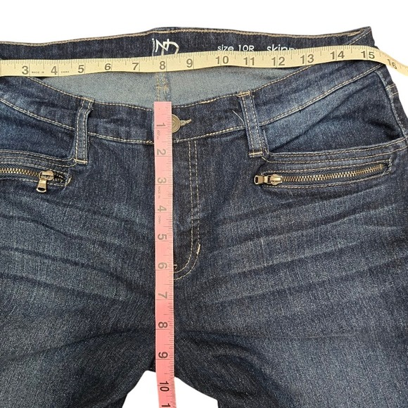 New Directions Dark Wash Skinny Jeans Zipper Detail Womens Sz 10R - Picture 4 of 9